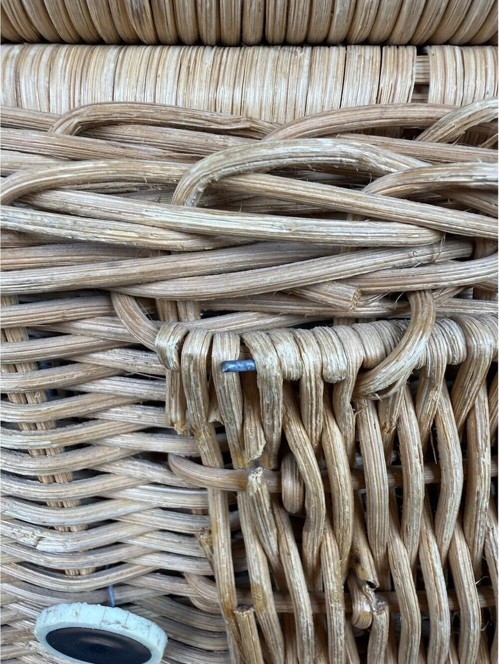 Vintage Wicker Rattan Elephant Storage Basket Hamper Trunk Boho Nursery MCM